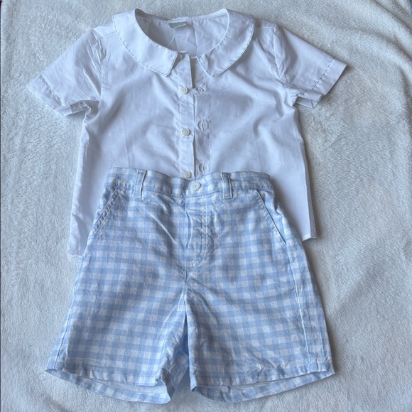 Light Blue Gingham Short Set - Picture 1 of 8